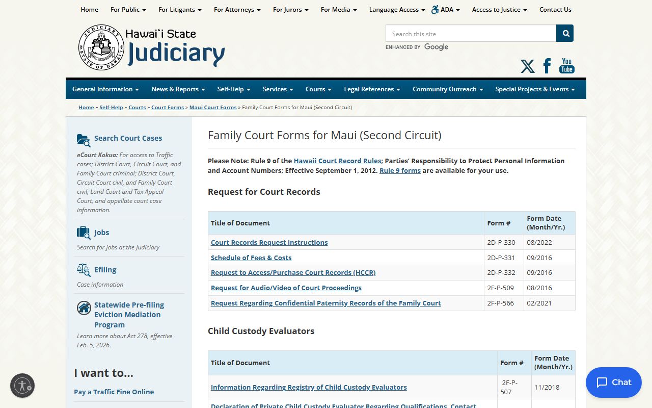 Maui Second Circuit Family Court divorce decree forms for Kahului residents